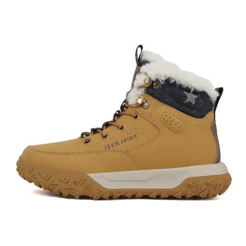 JEEP SPIRIT Yellow Boots Thermal Abrasion Resistant Height Increasing Short Combat Boots Men's Sunrise Yellow