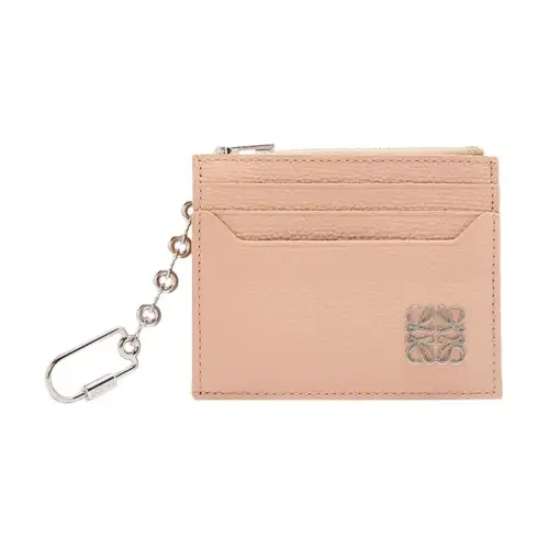 LOEWE Anagram Cow Leather Card Holder Women's Flesh