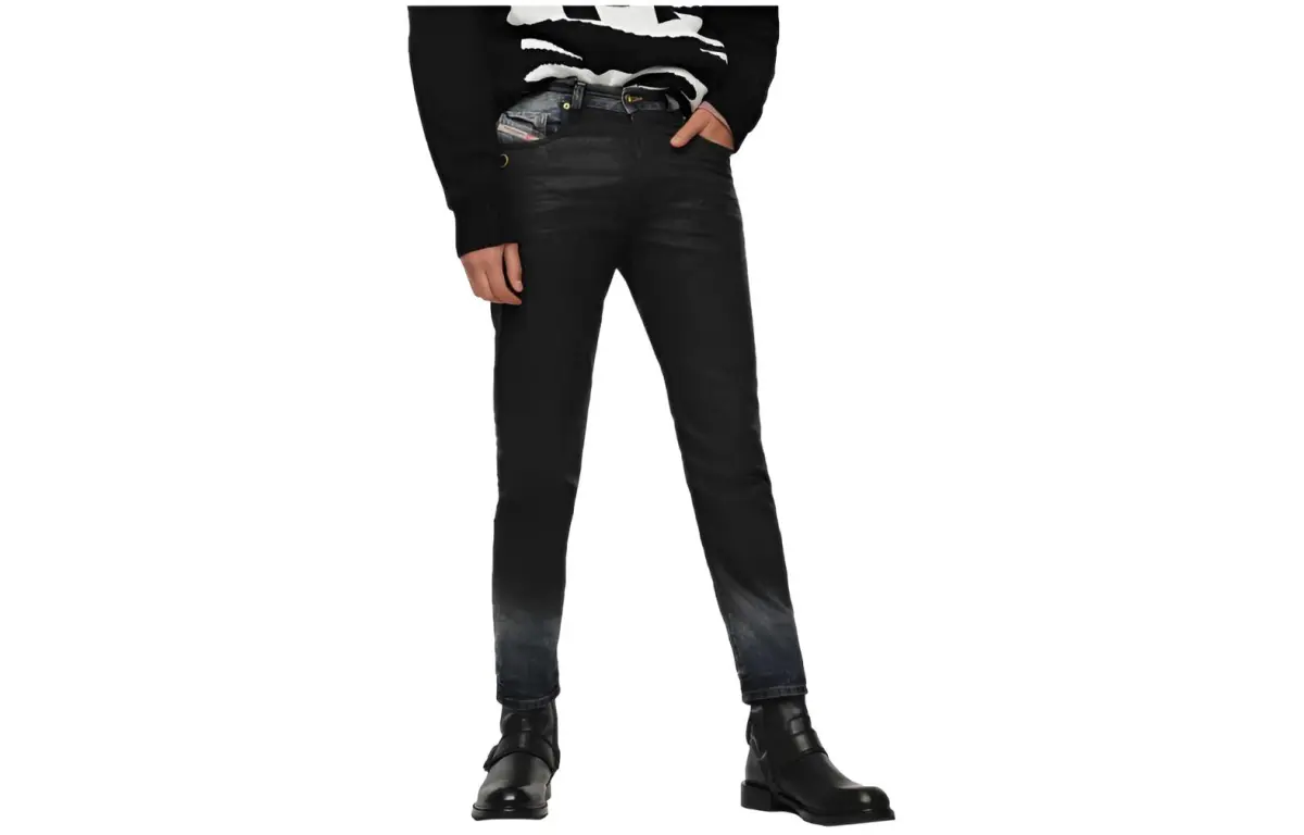 DIESEL Jeans Men's Black Moderate Straight Fit Pants