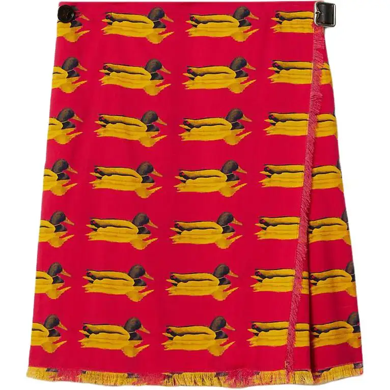 Burberry duck-print wool miniskirt