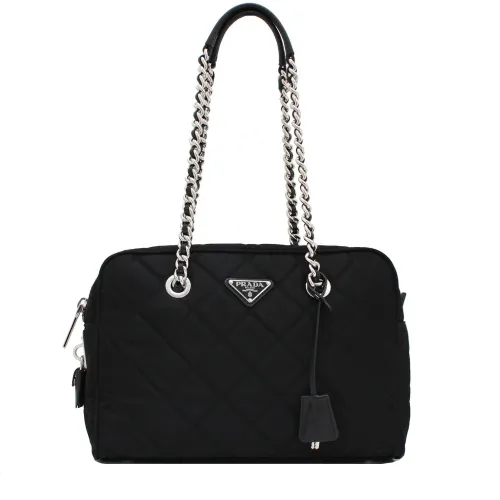 PRADA Nylon Shoulder Bag Women's Black