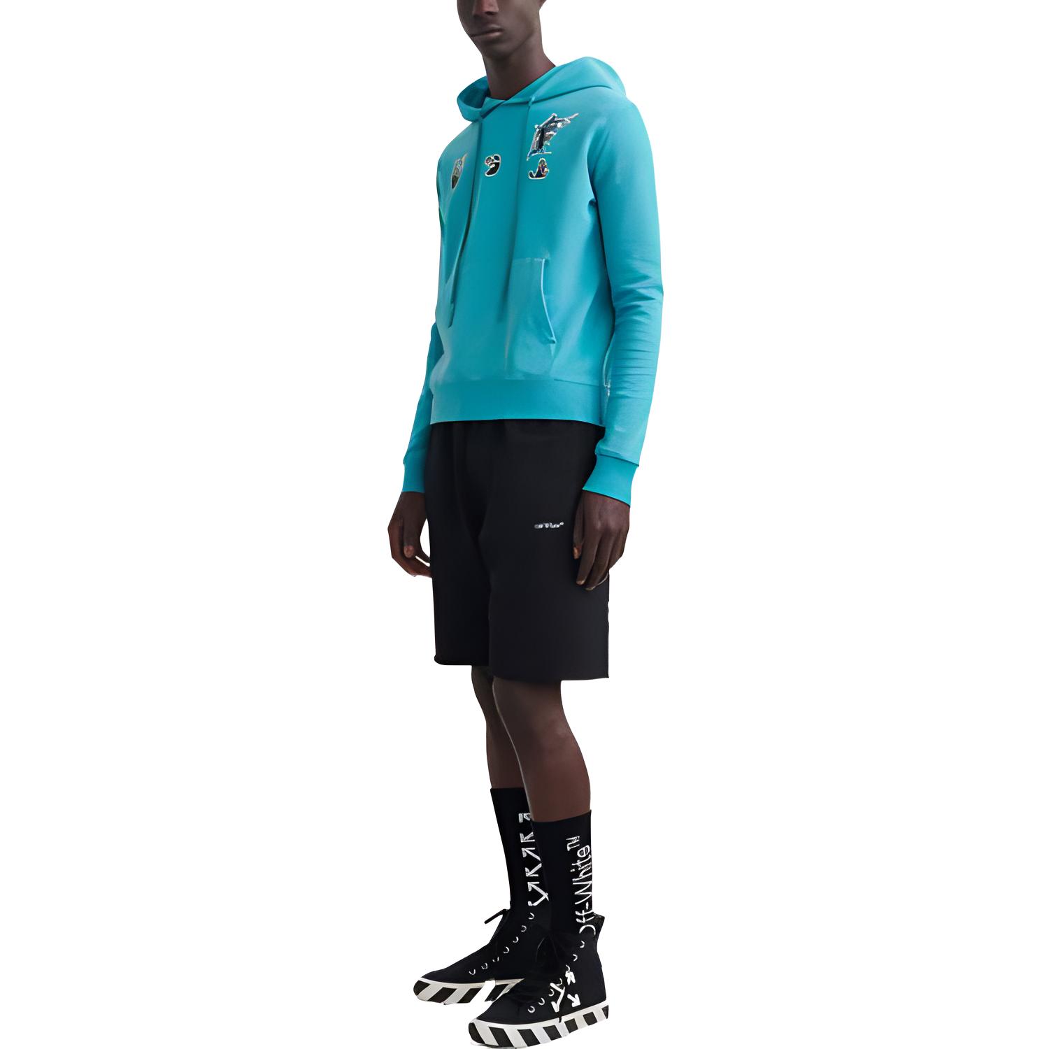 Мужское худи OFF-WHITE x MLB x New Era (синее) — фото 4