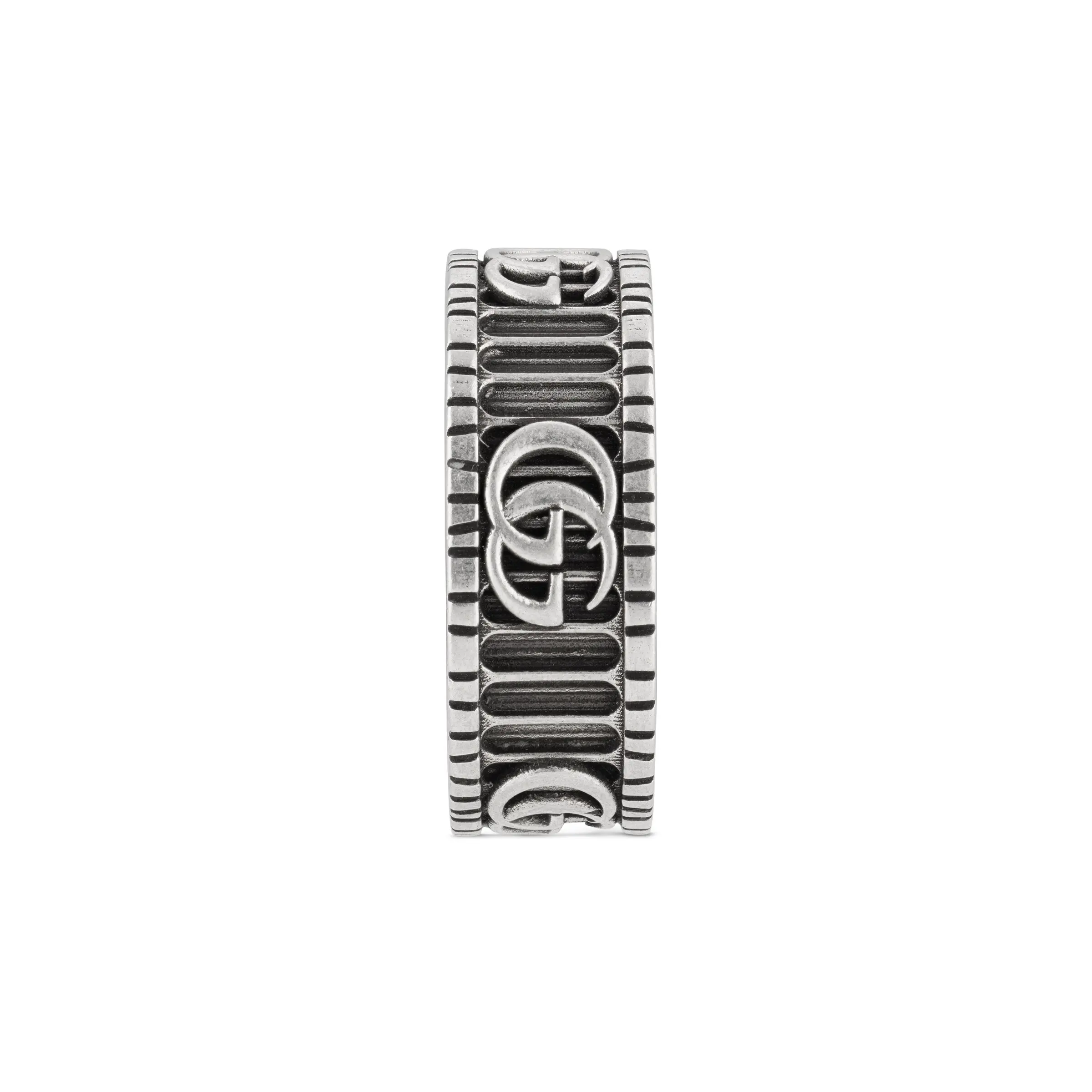 Унисекс кольцо Gucci GG Marmont G 925 / (серебристо-черное) — фото 16