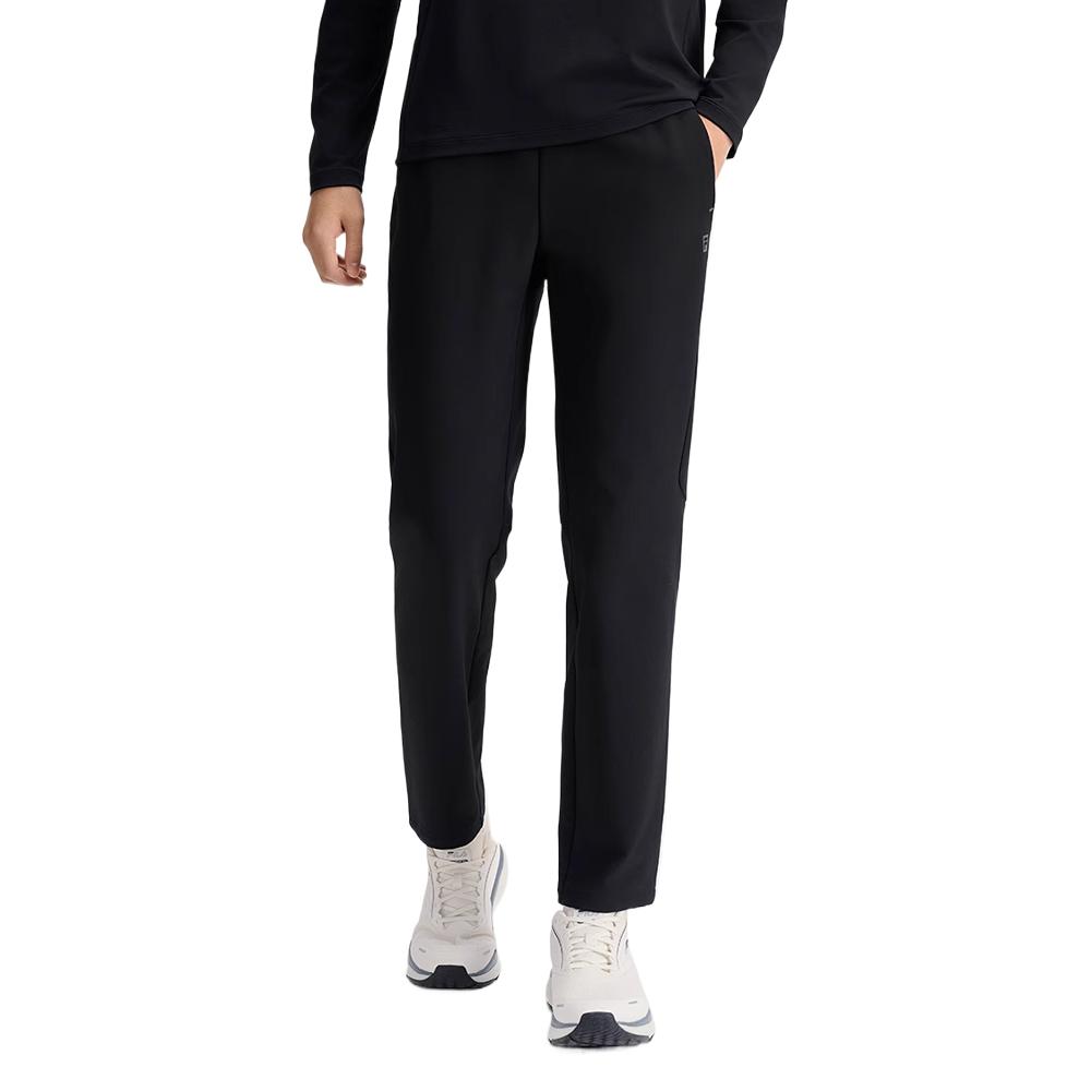 FILA Fitness Minimalist Style Brand Logo Fitness Comfortable Thermal Fleece Lined Woven Sports Pants Men’s Pitch Black