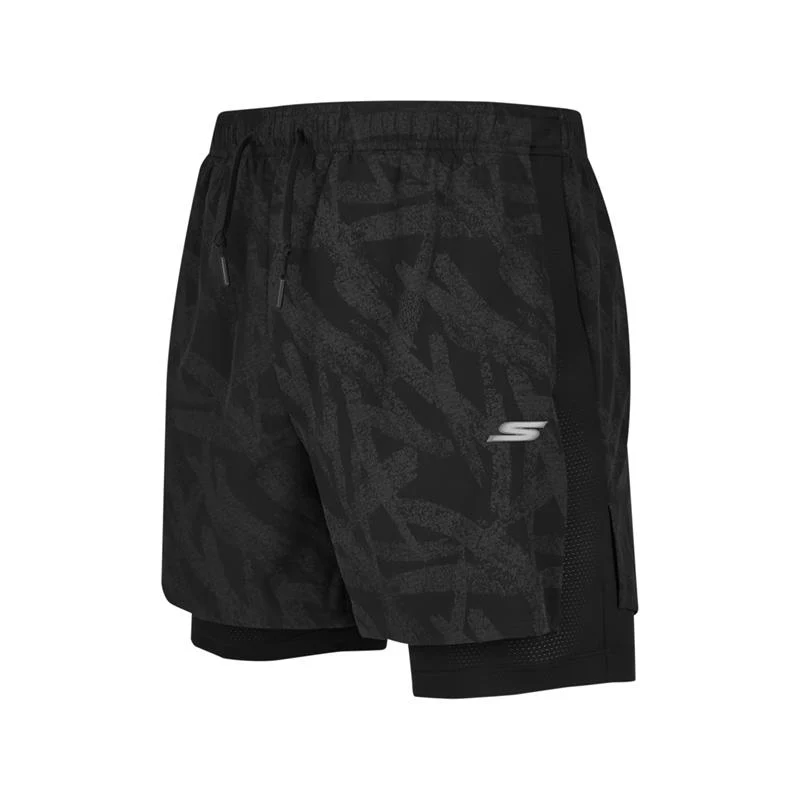 Skechers Casual Shorts Men’s Black Graffiti All Over Print