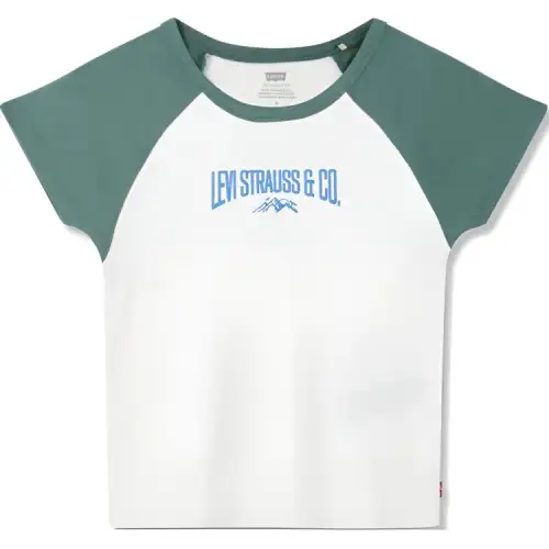 Levis T Shirts Women's White Crew Neck Moderate Straight Fit