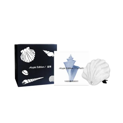 ATYPIC EDITION Car Fragrance Gift Box Air-conditioning Oral Fragrance Ornament Long-lasting Fragrance Deodorization High-end Shell Decoration Seaside Atmosphere Holiday Style Resin Material Car Perfume Aromatherapy Universal