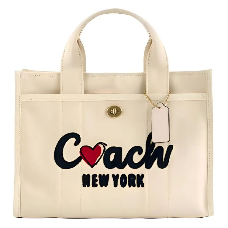 COACH Cargo Fabric Handbag Large Women's Milk White