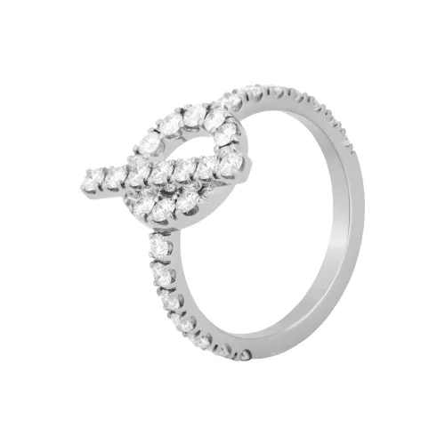 HERMES FINESSE Diamond Rings Women's Silver White