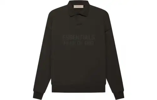 Fear Of God Essentials Women's L/S Polo Off Black