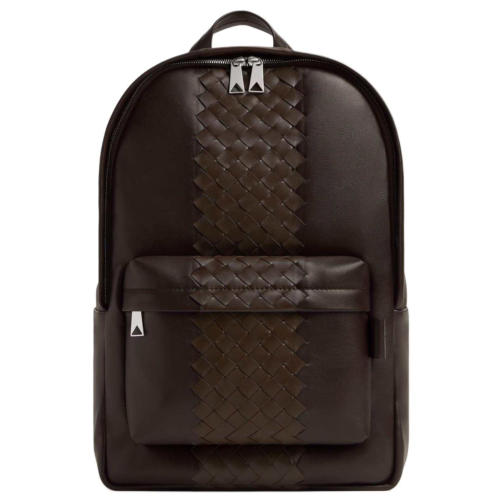 Мужской рюкзак Bottega Veneta Intrecciato (коричневый)