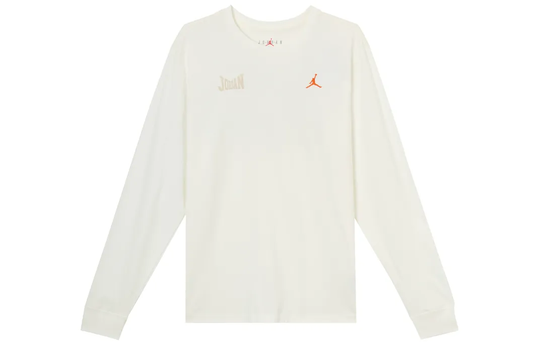 Jordan T Shirts Men's Sail White Crew Neck Moderate
