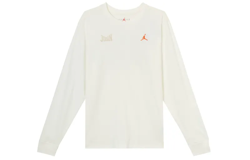 Jordan T Shirts Men's Sail White Crew Neck Moderate
