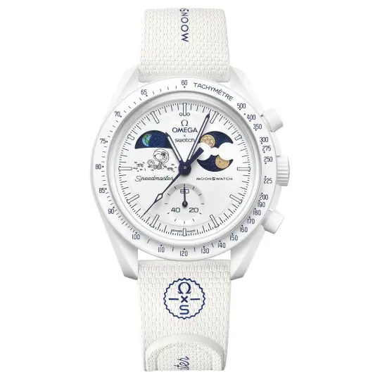 Swatch x Omega Bioceramic Mission To Earthphase Moonshine Gold "Cold Moon" SO33W701L