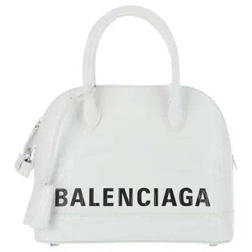 Balenciaga Ville Cow Leather Handbag, Shoulder Bag, Crossbody Bag Small Women's White
