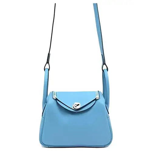 HERMES Lindy Swift Leather Handbags 19 Women's P3 Bleu Du Nord Northern Blue
