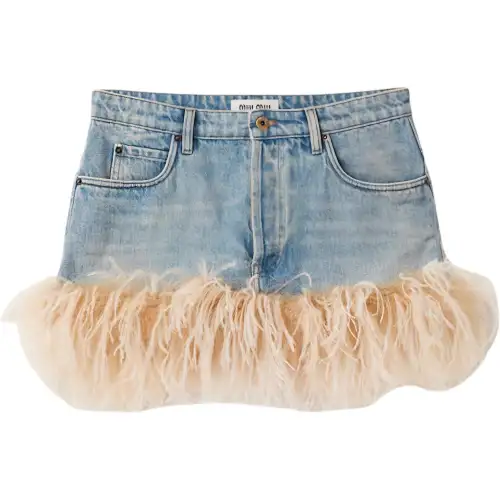 MIU MIU Denim Short Skirts Women's Blue