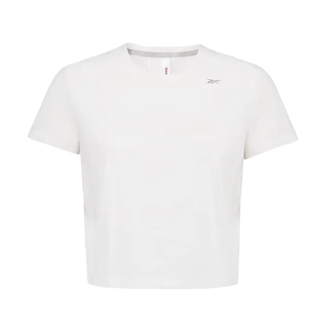 Reebok T-Shirts Women's White Crew Neck Moderate Straight Fit
