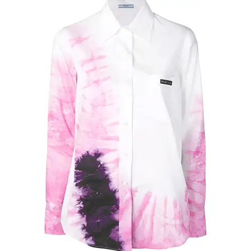 PRADA Shirts Women's White Lapel Moderate Shirt