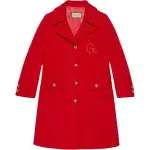 GUCCI Coats Women's Red Lapel Moderate Straight Fit