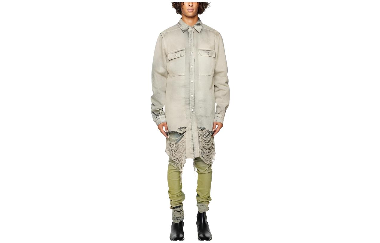 RICK OWENS Vintage Effect Denim Jacket