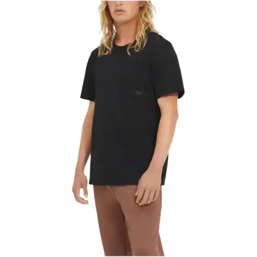 UGG T Shirts Men's Black Crew Neck Moderate Straight Fit