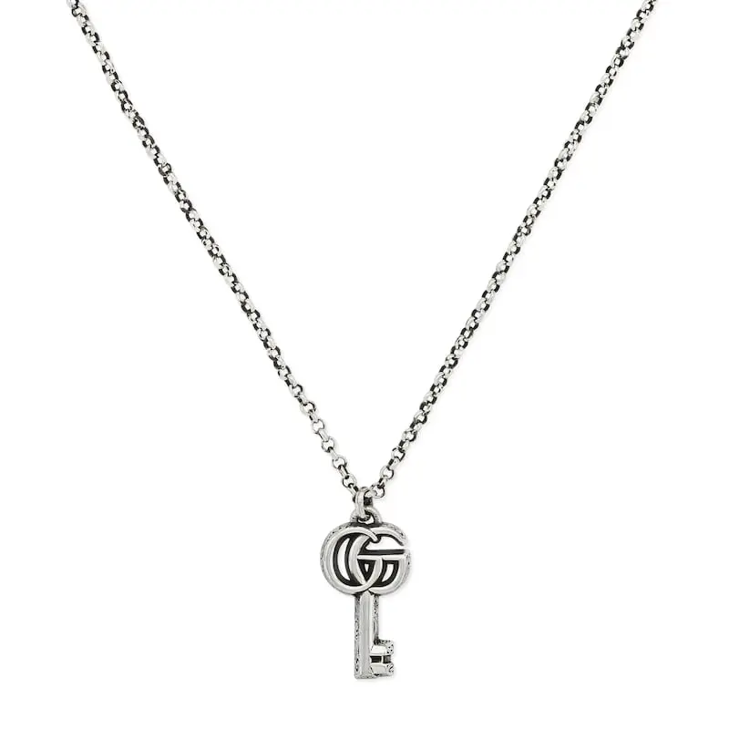 Женское колье Gucci GG Marmont (серебряное)