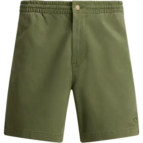 Polo Ralph Lauren Embroidered pony logo pattern solid color 6-inch Polo Prepster stretch twill cotton blend button casual shorts classic version men's garden path