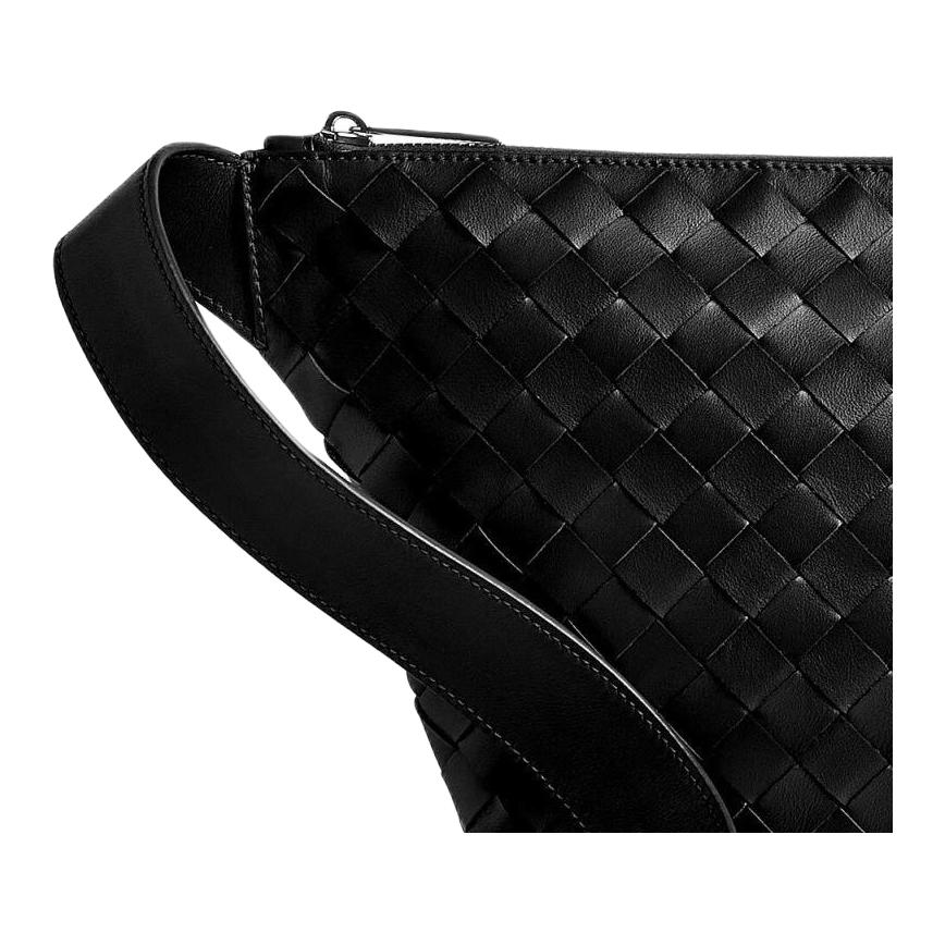 Мужская сумка Bottega Veneta Intrecciato (черная) — фото 4