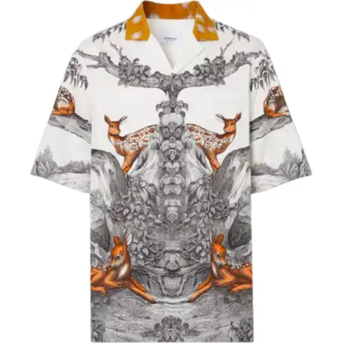 Burberry Shirts Men's Gray Polo Collar Moderate
