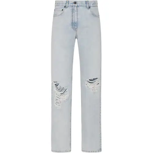 THE ROW Burted Distressed Straight Jeans