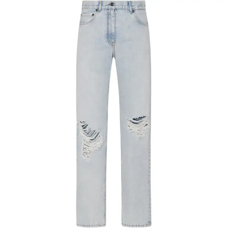 THE ROW Burted Distressed Straight Jeans