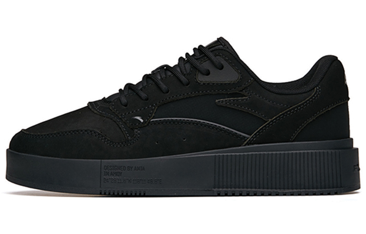 Anta Slip Resistant Abrasion Resistant Slip Resistant Abrasion Resistant Low top Skateboard Shoes Men's Black