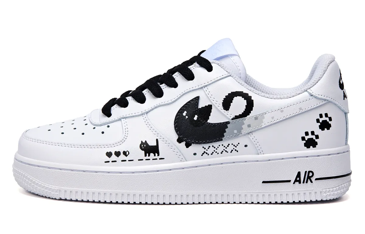 Nike Air Force 1 Abrasion Resistant Low top Skateboard Shoes Unisex White Black