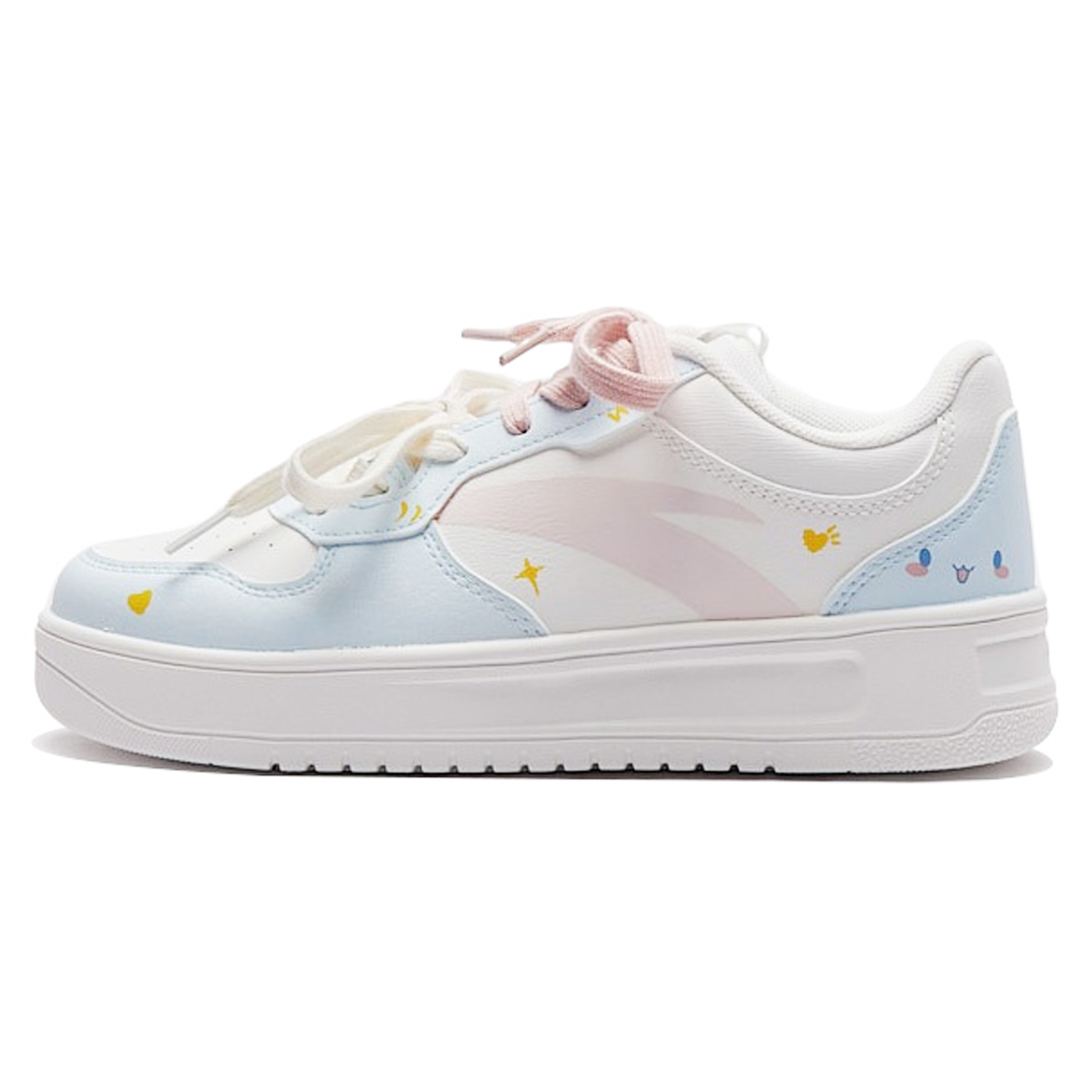 Anta Easy Slip Resistant, Abrasion Resistant, Lightweight Low top Skateboard Shoes Women's Pink Blue