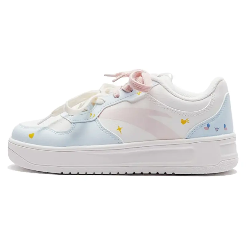 Anta Easy Slip Resistant, Abrasion Resistant, Lightweight Low top Skateboard Shoes Women's Pink Blue
