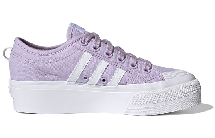 Женские кеды adidas originals NIZZA Platform (лилово-белые) — фото 2