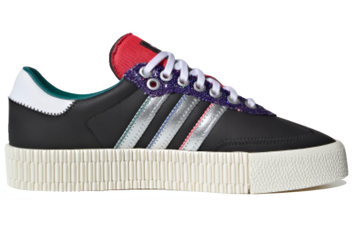 Женские кеды adidas Sambarose (черный / красный / серебристый) — Чёрный / красный / серебристый — фото 2