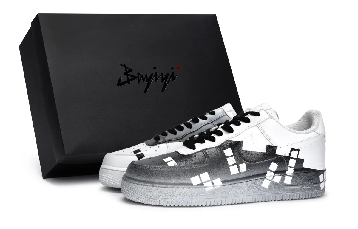 Nike Air Force 1 Special Shoe Box Slip Resistant Abrasion Resistant Low top Skateboard Shoes Unisex Black White