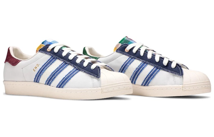 Кроссовки adidas originals SUPERSTAR (сине-бело-красные) — Синий / белый / красный — фото 3