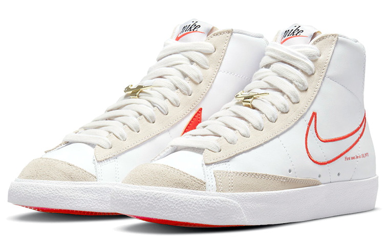 Женские кроссовки Nike Blazer 77 SE (бежево-красные) — фото 3