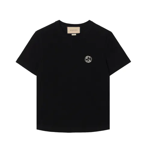 GUCCI Embellished Logo Crewneck T-Shirt