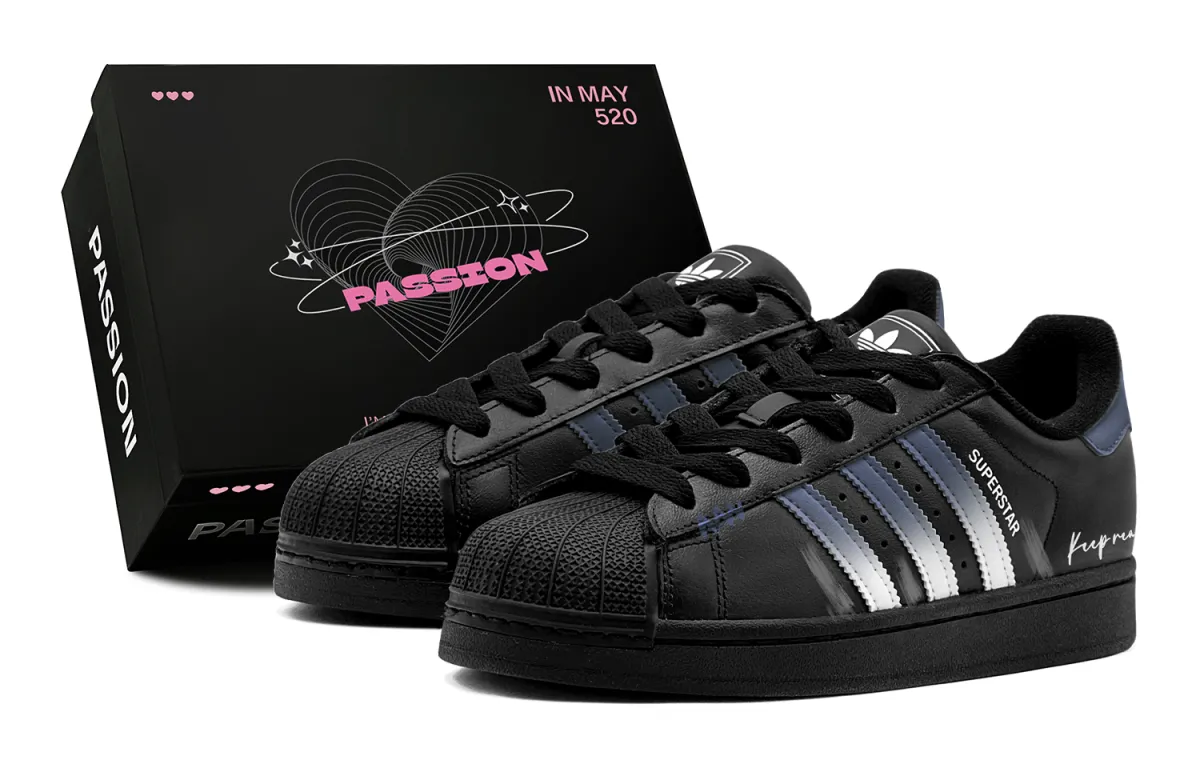 Adidas Originals SUPERSTAR Shell Head, Tranquil Night Low top Skateboard Shoes Unisex Black