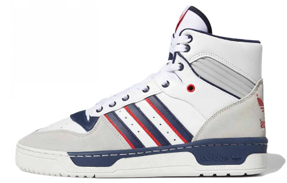 Adidas Originals Rivalry Abrasion Resistant Abrasion Resistant High top Skateboard Shoes Men's White Gray