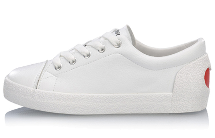 Li Ning Vulc Lite Classic Slip Resistant Abrasion Resistant Low top Skateboard Shoes Women's Standard White
