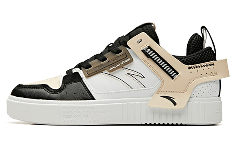 ANTA Skateboard Shoes Women's Low Top Black/Champagne/Anta White