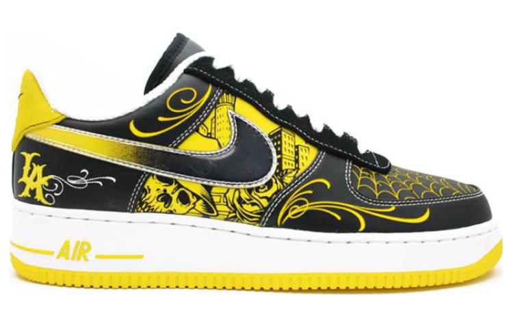 Мужские кеды Nike Air Force 1 Mr. Cartoon Livestrong (черно-желтый) — фото 2