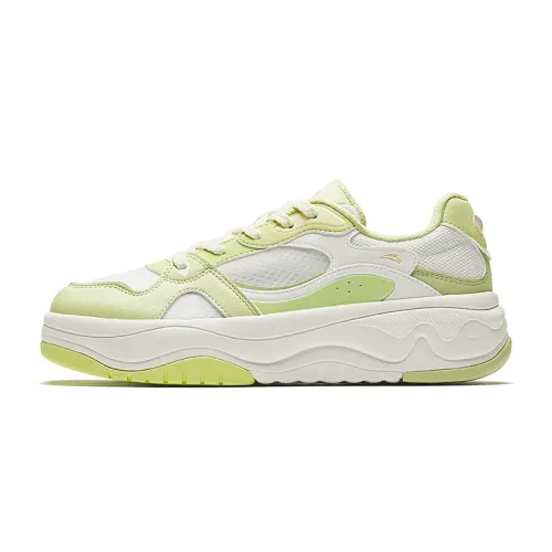 Anta Breathable Abrasion Resistant Breathable And Wear resistant Low top Skateboard Shoes Women's White Green