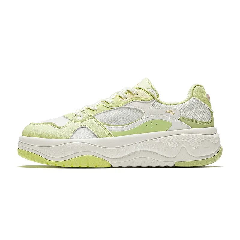 Anta Breathable Abrasion Resistant Breathable And Wear resistant Low top Skateboard Shoes Women's White Green
