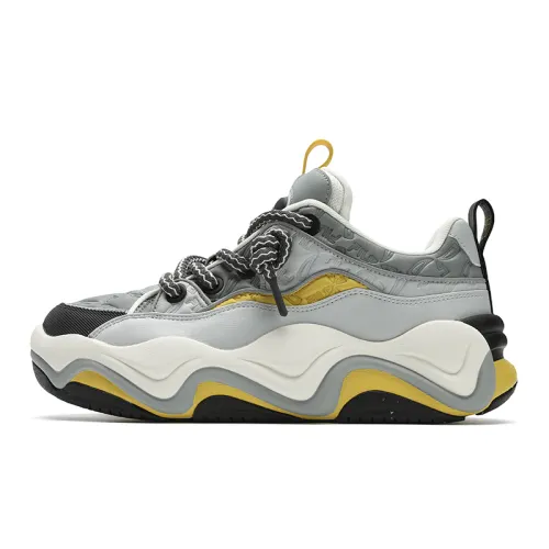 FILA BROOK LV Abrasion Resistant Low top Skateboard Shoes Men's Gray Yellow